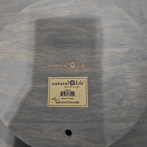 New Natural Life Handpainted Colorful Floral Lazy Susan Charcuterie Board Wooden - Picture 4 of 4